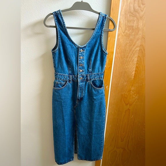 Button Denim Dress - Picture 1 of 7